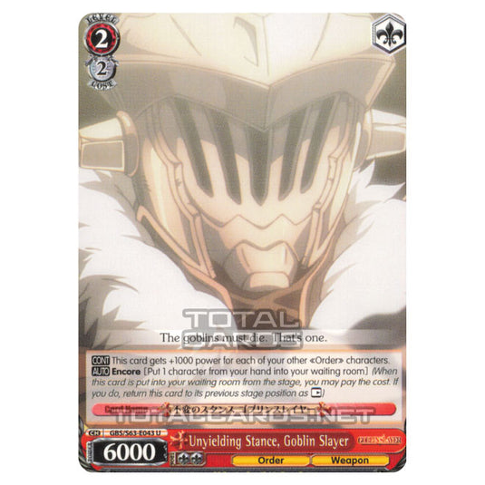 Weiss Schwarz - Goblin Slayer - Unyielding Stance, Goblin Slayer (C) GBS/S63-E043