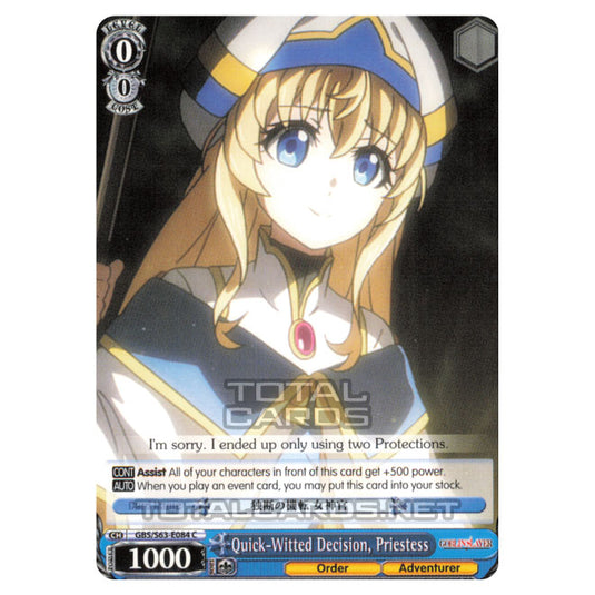 Weiss Schwarz - Goblin Slayer - Quick-Witted Decision, Priestess (C) GBS/S63-E084