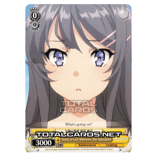 Weiss Schwarz - Rascal Does Not Dream of Bunny Girl Senpai - Secret of Lost Memories, Mai Sakurajima (Common) SBY/W64-E017