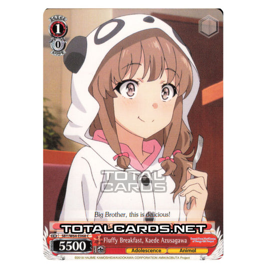 Weiss Schwarz - Rascal Does Not Dream of Bunny Girl Senpai - Fluffy Breakfast, Kaede Azusagawa (Common) SBY/W64-E068