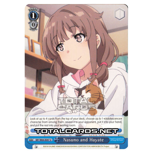 Weiss Schwarz - Rascal Does Not Dream of Bunny Girl Senpai - Nasuno and Hayate (Uncommon) SBY/W64-E097