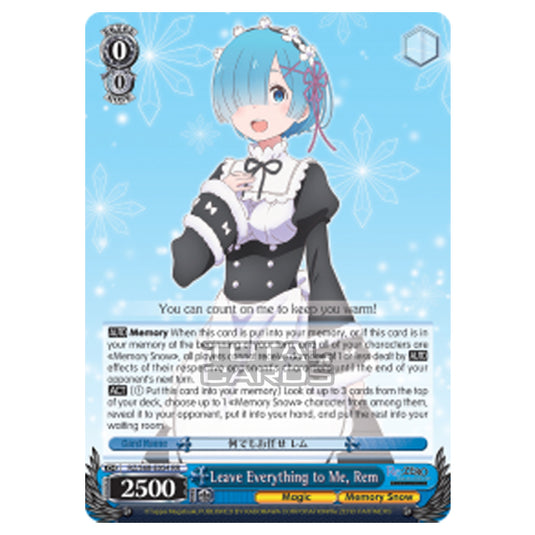 Weiss Schwarz - Re:ZERO - Starting Life in Another World - Memory Snow - Leave Everything to Me, Rem (Double Rare) RZ/S68-E054