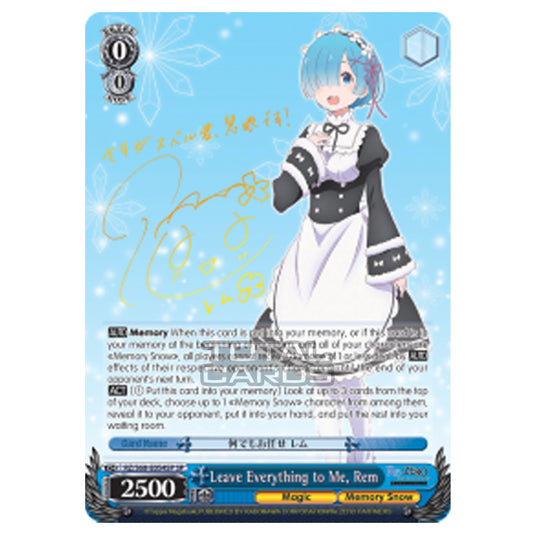 Weiss Schwarz - Re:ZERO - Starting Life in Another World - Memory Snow - Leave Everything to Me, Rem (Special Rare) RZ/S68-E054SP