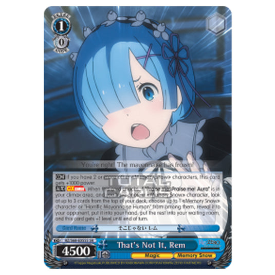 Weiss Schwarz - Re:ZERO - Starting Life in Another World - Memory Snow - That's Not It, Rem (Super Rare) RZ/S68-E055S