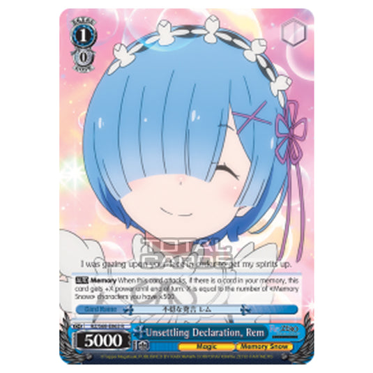 Weiss Schwarz - Re:ZERO - Starting Life in Another World - Memory Snow - Unsettling Declaration, Rem (Rare) RZ/S68-E063