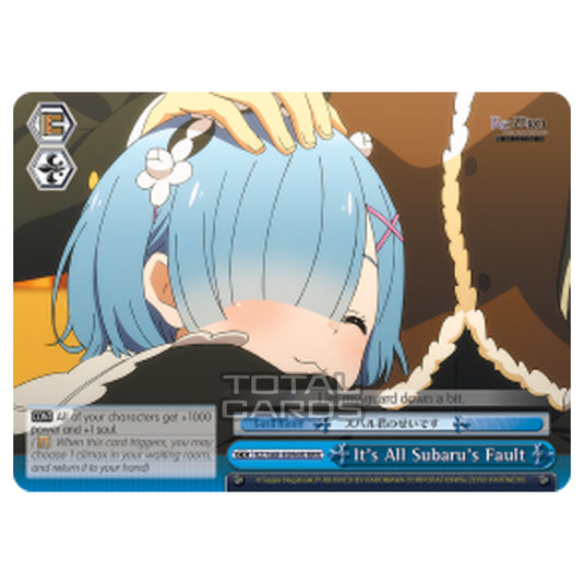 Weiss Schwarz - Re:ZERO - Starting Life in Another World - Memory Snow - It's All Subaru's Fault (Triple Rare) RZ/S68-E096R
