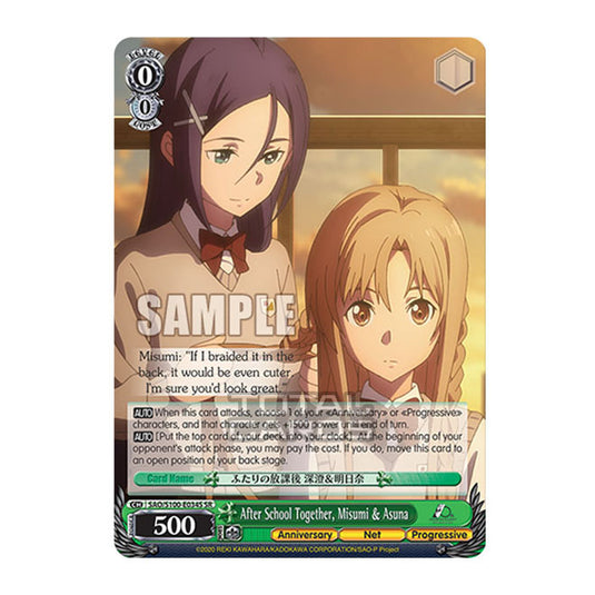 Weiss Schwarz - Sword Art Online - 10th Anniversary - After School Together, Misumi & Asuna (SR) SAO/S100-E034S