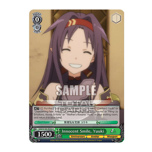 Weiss Schwarz - Sword Art Online - 10th Anniversary - Innocent Smile, Yuuki (U) SAO/S100-E036