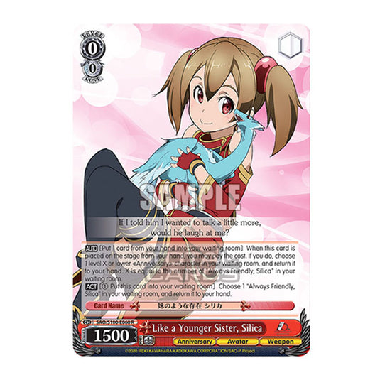 Weiss Schwarz - Sword Art Online - 10th Anniversary - Like a Younger Sister, Silica (R) SAO/S100-E060