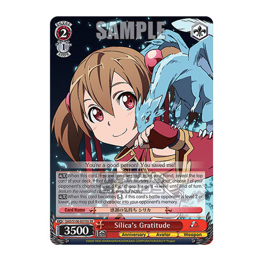 Weiss Schwarz - Sword Art Online - 10th Anniversary - Silica's Gratitude (SR) SAO/S100-E070S