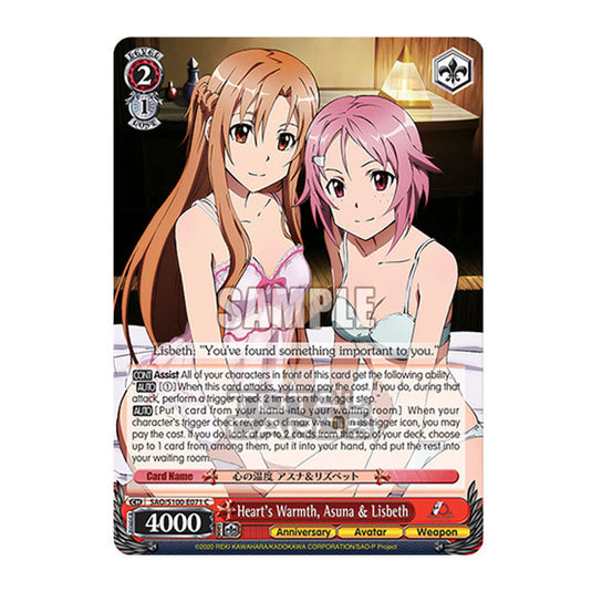 Weiss Schwarz - Sword Art Online - 10th Anniversary - Heart's Warmth, Asuna & Lisbeth (C) SAO/S100-E071