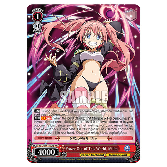 Weiss Schwarz - That Time I Got Reincarnated as a Slime Vol.3 - Power Out of This World, Milim (RR) TSK/S101-E045