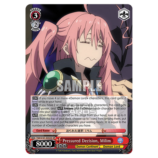 Weiss Schwarz - That Time I Got Reincarnated as a Slime Vol.3 - Pressured Decision, Milim (SR) TSK/S101-E053S