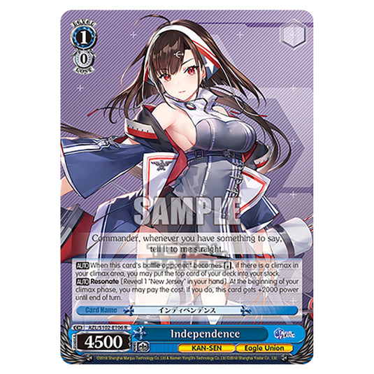 Weiss Schwarz - Azur Lane - Independence (R) AZL/S102-E106