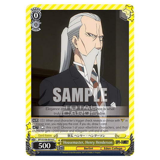 Weiss Schwarz - SPY x FAMILY - Housemaster, Henry Henderson (C) SPY/S106-E016