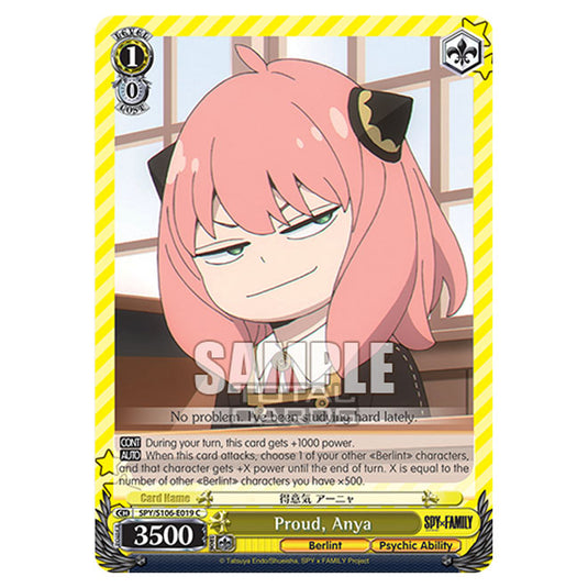 Weiss Schwarz - SPY x FAMILY - Proud, Anya (C) SPY/S106-E019