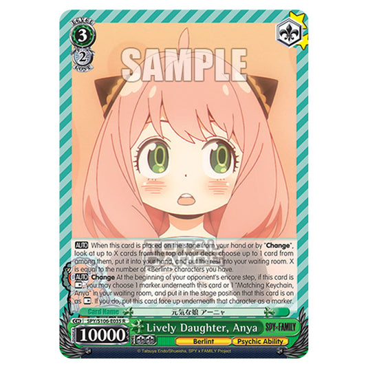 Weiss Schwarz - SPY x FAMILY - Lively Daughter, Anya (R) SPY/S106-E035