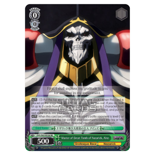 Weiss Schwarz - Nazarick - Tomb of the Undead - Master of Great Tomb of Nazarick, Ainz (Double Rare) OVL/S62-E026