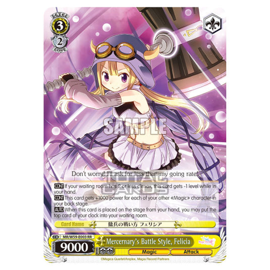 Weiss Schwarz - Magia Record - Puella Magi Madoka Magica Side Story - Mercernary's Battle Style, Felicia (RR) MR/W59-E003