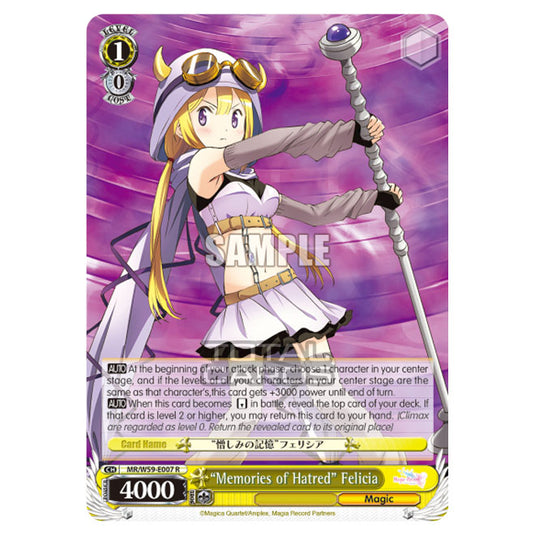 Weiss Schwarz - Magia Record - Puella Magi Madoka Magica Side Story - "Memories of Hatred" Felicia (R) MR/W59-E007