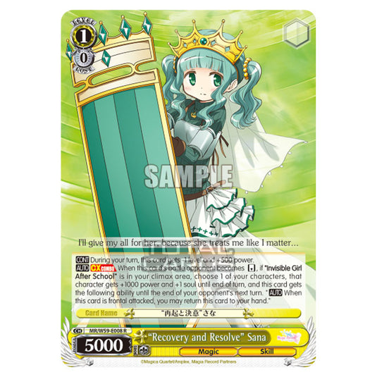 Weiss Schwarz - Magia Record - Puella Magi Madoka Magica Side Story - "Recovery and Resolve" Sana (R) MR/W59-E008