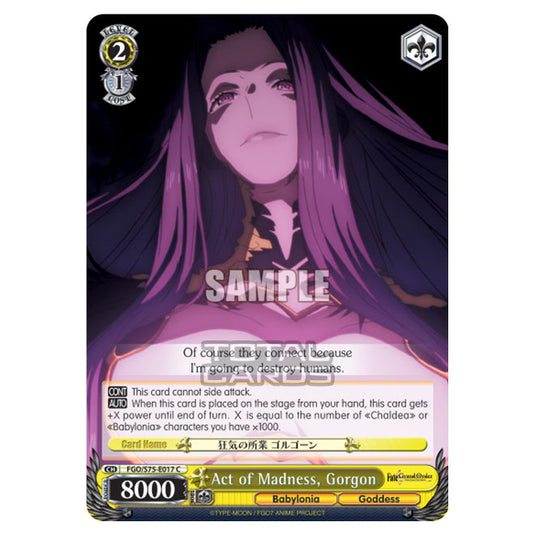 Weiss Schwarz - Fate/Grand Order Absolute Demonic Front: Babylonia - Act of Madness, Gorgon (C) FGO/S75-E017