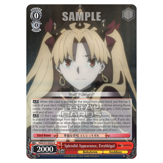 Weiss Schwarz - Fate/Grand Order Absolute Demonic Front: Babylonia - Splendid Appearance, Ereshkigal (R) FGO/S75-E055