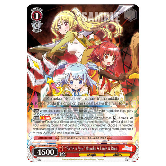 Weiss Schwarz - Magia Record - Puella Magi Madoka Magica Side Story - "Battle in Sync" Momoko & Kaede & Rena (R) MR/W59-E060