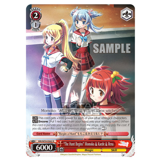 Weiss Schwarz - Magia Record - Puella Magi Madoka Magica Side Story - "The Hunt Begins" Momoko & Kaede & Rena (R) MR/W59-E062