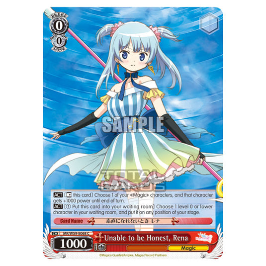 Weiss Schwarz - Magia Record - Puella Magi Madoka Magica Side Story - Unable to be Honest, Rena (C) MR/W59-E068