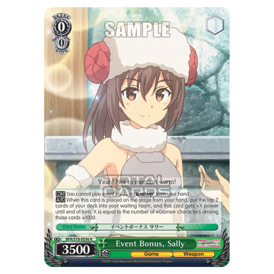 Weiss Schwarz - Bofuri - I Don't Want to Get Hurt, so I'll Max Out My Defense - Event Bonus, Sally (R) BFR/S78-E036