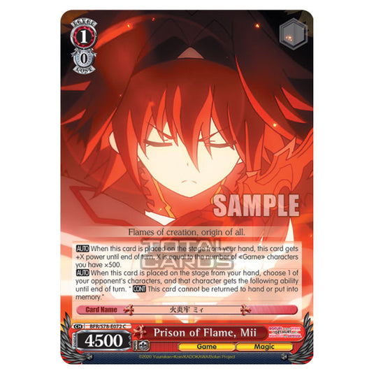 Weiss Schwarz - Bofuri - I Don't Want to Get Hurt, so I'll Max Out My Defense - Prison of Flame, Mii (C) BFR/S78-E072