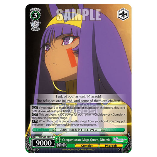 Weiss Schwarz - Fate/Grand Order THE MOVIE - Divine Realm of the Round Table Camelot  - Compassionate Mage Queen, Nitocris (R) FGO/S87-E035