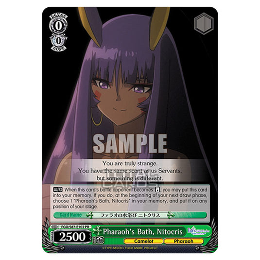 Weiss Schwarz - Fate/Grand Order THE MOVIE - Divine Realm of the Round Table Camelot  - Pharaoh's Bath, Nitocris (PR) FGO/S87-E102