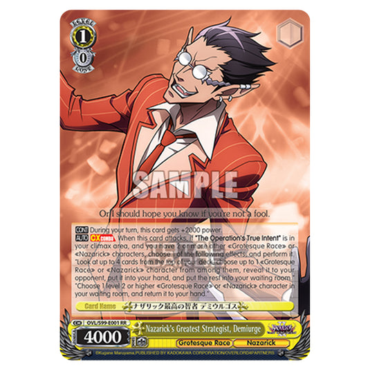 Weiss Schwarz - Nazarick: Tomb of the Undead Vol.2 - Nazarick's Greatest Strategist, Demiurge (RR) OVL/S99-E001