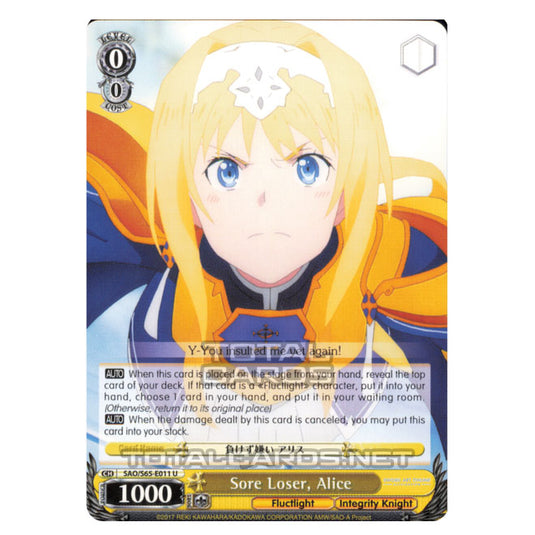 Weiss Schwarz - Sword Art Online Alicization - Sore Loser, Alice (Super Rare) SAO/S65-E011