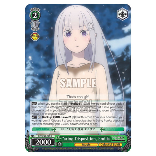 Weiss Schwarz - Re:ZERO - Starting Life in Another World - The Frozen Bond - Caring Disposition, Emilia (R) RZ/SE35-E13