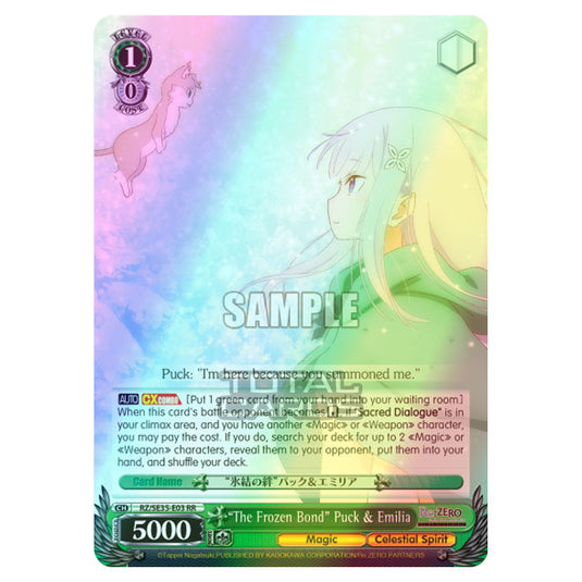 Weiss Schwarz - Re:ZERO - Starting Life in Another World - The Frozen Bond - "The Frozen Bond" Puck & Emilia (RR) RZ/SE35-E03 (Foil)