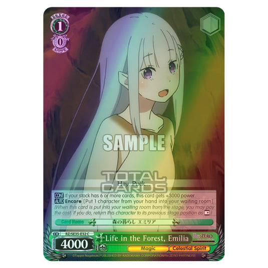 Weiss Schwarz - Re:ZERO - Starting Life in Another World - The Frozen Bond - Life in the Forest, Emilia (C) RZ/SE35-E32 (Foil)