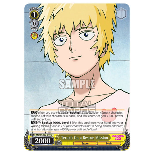 Weiss Schwarz - Mob Psycho 100 - Teruki: On a Rescue Mission (Uncommon) MOB/SX02-010