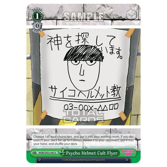 Weiss Schwarz - Mob Psycho 100 - Psycho Helmet Cult Flyer (Uncommon) MOB/SX02-045