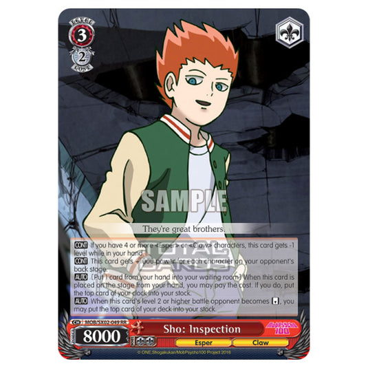 Weiss Schwarz - Mob Psycho 100 - Sho: Inspection (Double Rare) MOB/SX02-049