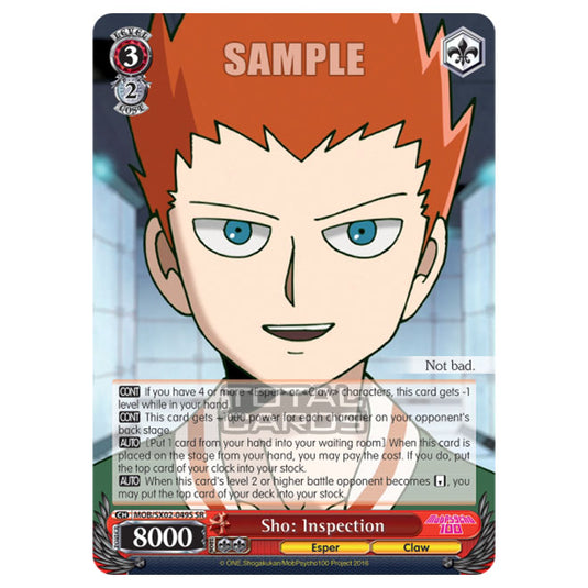 Weiss Schwarz - Mob Psycho 100 - Sho: Inspection (Super Rare) MOB/SX02-049S