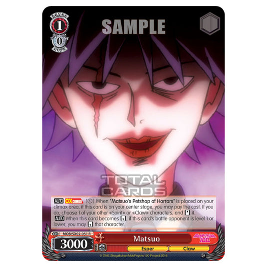 Weiss Schwarz - Mob Psycho 100 - Matsuo (Rare) MOB/SX02-051