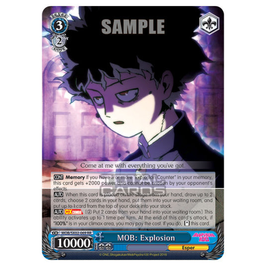 Weiss Schwarz - Mob Psycho 100 - MOB: Explosion (Double Rare) MOB/SX02-069
