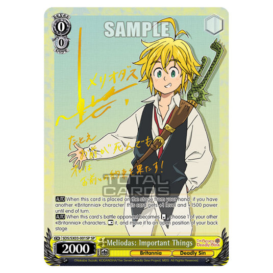 Weiss Schwarz - The Seven Deadly Sins - Meliodas: Important Things (SP) SDS/SX03-001SP