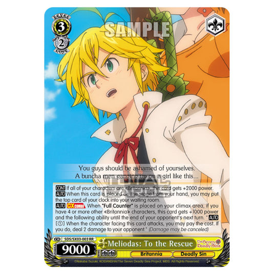 Weiss Schwarz - The Seven Deadly Sins - Meliodas: To the Rescue (RR) SDS/SX03-003