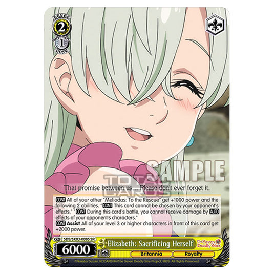 Weiss Schwarz - The Seven Deadly Sins - Elizabeth: Sacrificing Herself (SR) SDS/SX03-008S