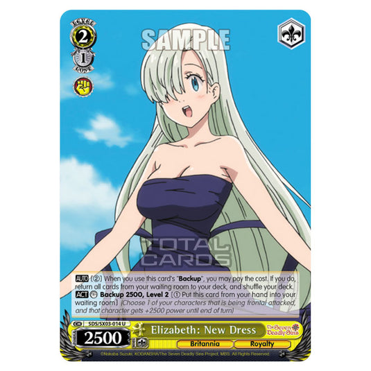 Weiss Schwarz - The Seven Deadly Sins - Elizabeth: New Dress (U) SDS/SX03-014