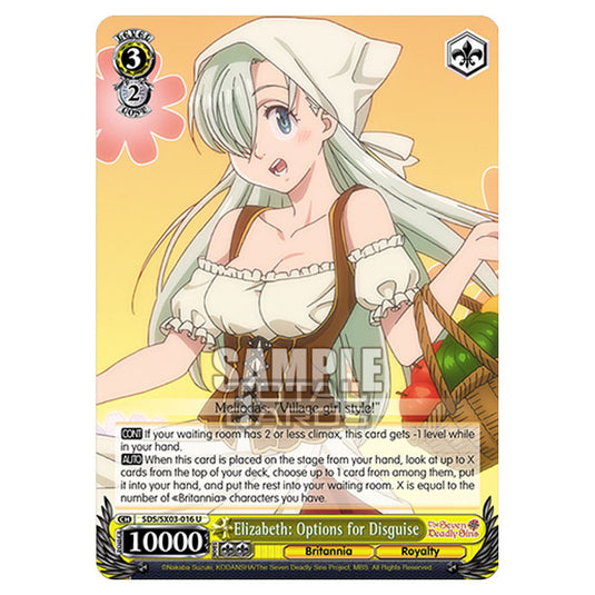 Weiss Schwarz - The Seven Deadly Sins - Elizabeth: Options for Disguise (U) SDS/SX03-016